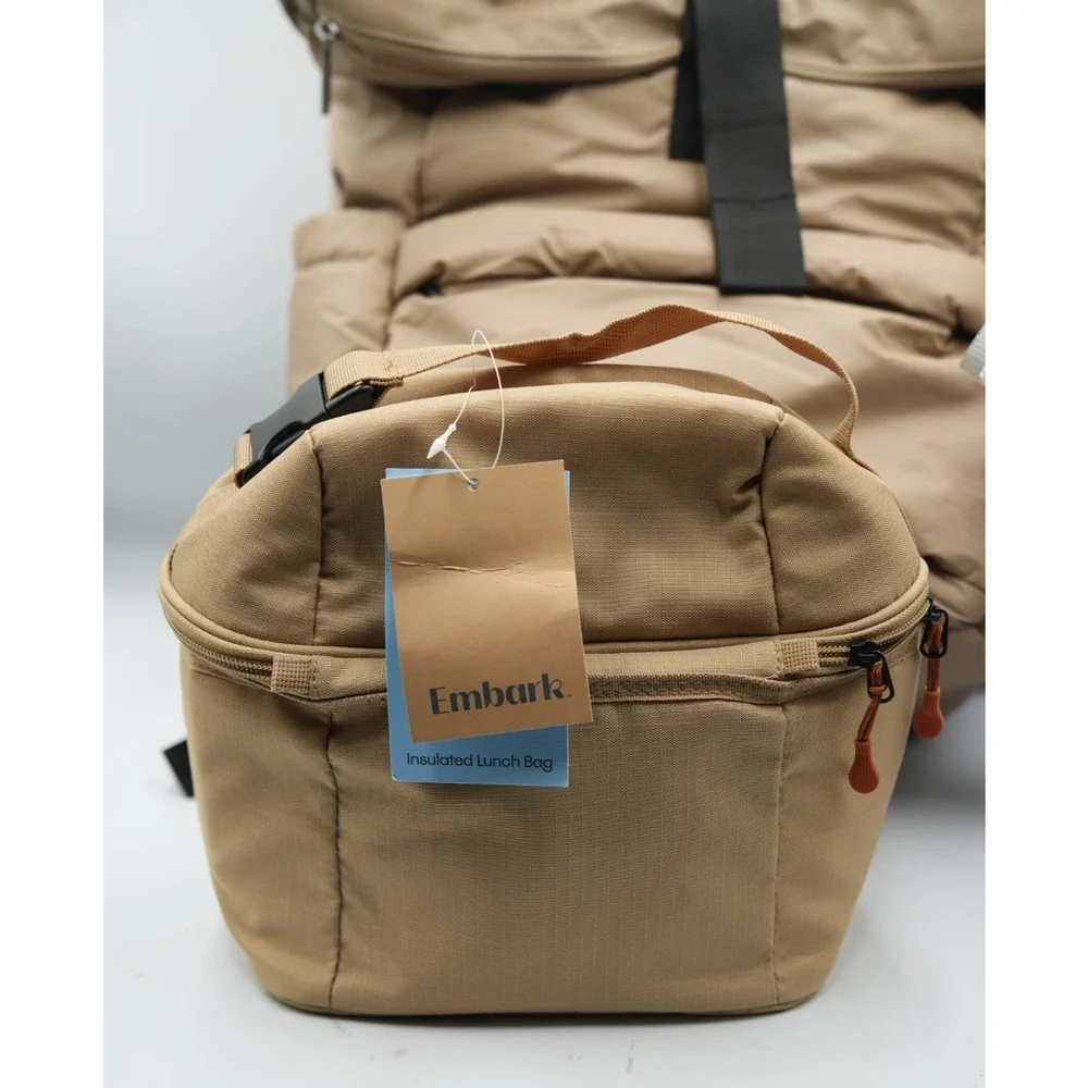Tan Puffer Backpack Bundle with Embark‎ Lunchbox and 25+ Back to School Items